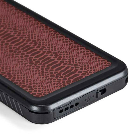 Marsala Snake Skin Galaxy S24 Waterproof Case